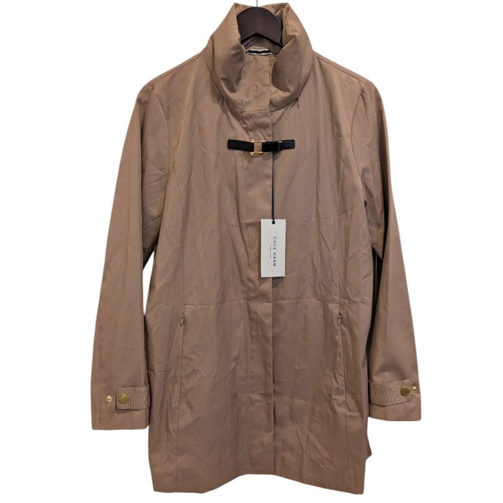 Cole Haan Signature Tan Stowaway Hood Rain Coat Trench - Size M NWT